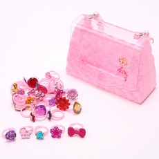 Narinkiz 兒童閃亮寶石戒指30種 + 公主包套組