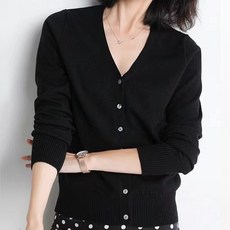 Paperments 女款基本V領大尺碼開襟衫 11252