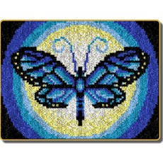 곤충 나비 러그 카펫 DIY 스킬 자수 세트 중국어버전 흰색인쇄메쉬, NO 03, 1세트