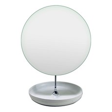 Youilart 圓形半月白色托盤桌鏡