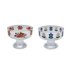 오체어스 상큼 글라스 디저트볼 2종 세트 1537, Vintage bouquet, Petit flower, 1세트