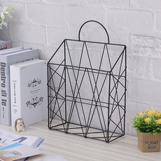 w에이블 인테리어 철제 벽걸이 수납함, 01 블랙