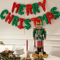 聖誕快樂文字與士兵套裝, 1套, 紅色 + 綠色(聖誕快樂), 綠色(小士兵)