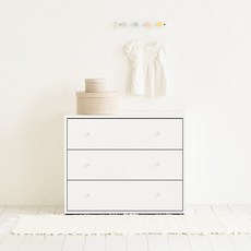 아이엔지홈 킨포 3단 서랍장 일반형 방문설치, 화이트, 3개