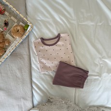 하라로이 아동용 도형 긴팔 보온 실내복 상하의 세트