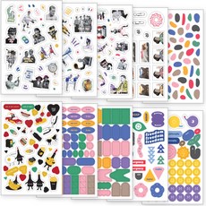 RIHOON 印花裝飾貼紙 10入, 混色, 1組