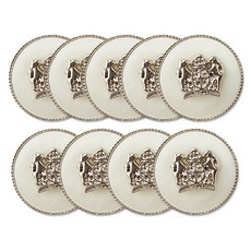 ButtonKing 皇冠C鈕扣 18mm, 白色Ni, 9個