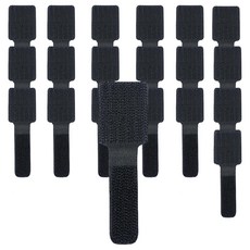 엔더 부착형 전선정리 벨크로 찍찍이 케이블 타이, 20개, 블랙
