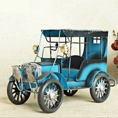 TCR 室內裝飾品 復古風 經典汽車模型 擺件, 藍色