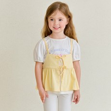 hejmini 女童透氣可愛蝴蝶結細肩帶背心