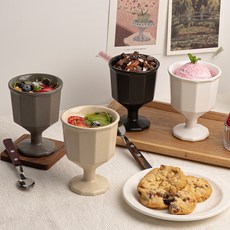 COZY TABLE Atelier 現代陶瓷家庭派對高腳杯 4件組 230ml, 象牙白 + 白色 + 黑色 + 灰色, 1套