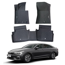 오토가드 TPE 3D 고무 카매트 1 + 2열 풀세트, 블랙, 더뉴K5 DL3 2열고정고리O 2023.11~ 출시중 / K5 DL3 2019.11~2023.11 호환가능 가솔린 / LPG / HEV 공용