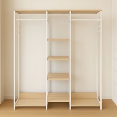 가구느낌 스탠드 옷장 시스템 철제 캠드레스룸행거 1200, 화이트