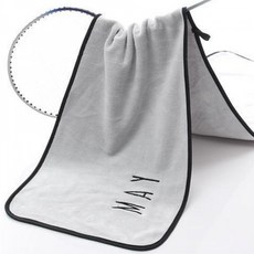 소니오 부드러운 자수 스포츠 타월 30 x 105 cm, 05 그레이5월, 1개