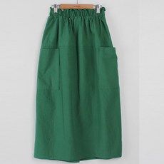 BBAEBBAE 女款透氣全鬆緊帶大口袋後開衩長裙