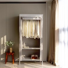 MF MAGIC HOUSE Biki 190 防塵套單桿衣架 + 橡膠槌套組, 白灰色