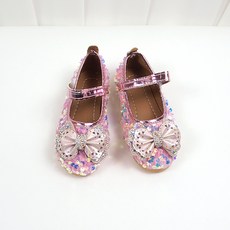 BEBEMARU 女童亮片戒指蝴蝶結淑女鞋 9730