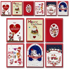 Yeongwon 1000 聖誕卡 6款 x 2入組 E10-5, 混色, 1套