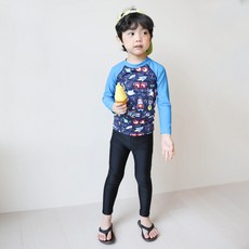 ROROCHAT 男童機器人防磨泳衣水上緊身褲套裝