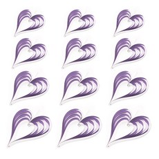 마켓감성 입체 하트 모양의 장식품 4종 x 3p 세트, 실버 + 펄 퍼플