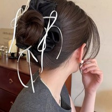 비비뮤아 여성용 파스텔 리본 진주 헤어 머리끈 SH070