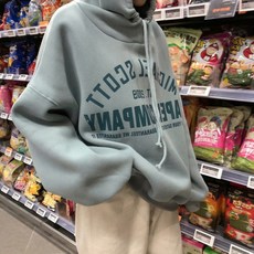 PEONIST 圓領刷毛寬鬆連帽T恤