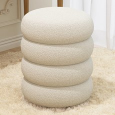 라라하우스 밀러 부클레 원형 스툴 Large, 크림, 1개