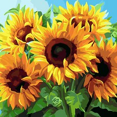 花畫 DIY 傑作畫靜物 40 x 50cm + 雙色漆 + 塗層劑 + 塗層劑刷組 L307, 陽光充足