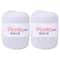mamaknit Picnic Yarn 編織線, 2個, 01 白色