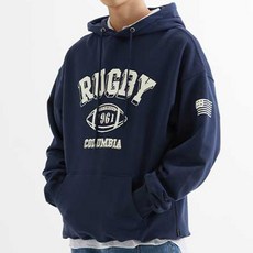 컬럼비아유니버시티 아치 배색 1961 로고 드롭숄더 헤비코튼 테리 럭비팀 맨투맨