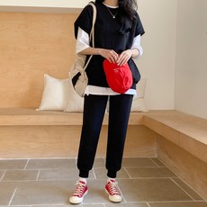 amorday 女款運動大學T+褲子