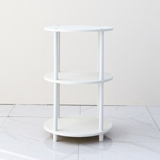 DECO FURNITURE 預製圓形二層擱板櫃, 白色的