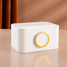 紙巾盒 圓形支架, 白色的