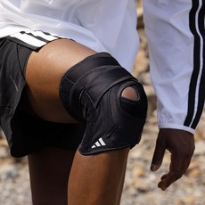 愛迪達 Elite 壓縮護膝, 黑色, 1個