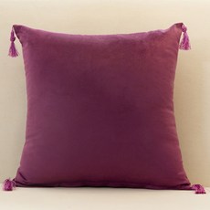 홈플로우 심플 벨벳 술 포근한 기본 쿠션 커버
