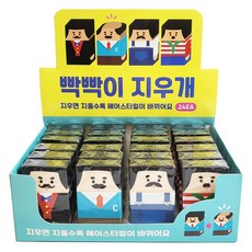 趣味變髮光頭人橡皮擦 4款 x 6入組, 多色, 24入