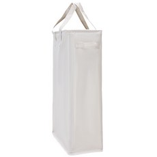 附提把超薄素色絎縫洗衣籃, 白色, 1個