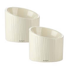 DING DONG PET 寵物溫和陶瓷餐具, 白色, 2個