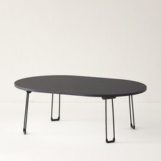 메종드 LPM 비스포크 타원형 좌식 접이식 테이블 밥상 900, 다크네이비