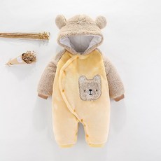 BEBENIZ 動物耳造型刷毛連帽連身衣