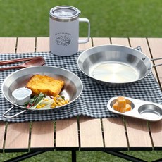 露營Sketch不鏽鋼手柄多用途碗, 銀色, 2個