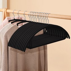 solve living 強力固定防肩角防滑衣架, 黑色, 20個