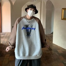 Starbean 男士字母印花拉克蘭寬鬆大學T