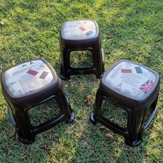 유럽풍 인테리어 사각방석의자 중 3p, 브라운