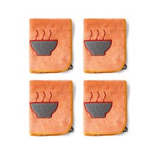 多用途湯碗擦手巾, 橘色, 4個