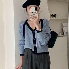 루나걸 여성용 모빈트 배식 가디건