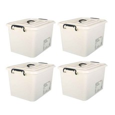 MINEING 塑膠生活箱 35L, 4個, 白色