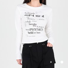 닷이프 여성용 와일 레터링 티셔츠 T24FS1-A1144