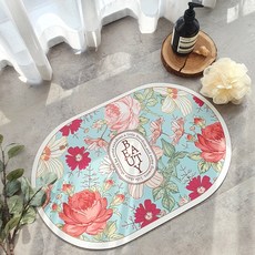 yoliyolo 可水洗防滑珪藻土腳踏墊, 花卉1