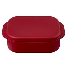 sillymann 易捷矽膠多功能蒸煮容器, 1個, 草莓紅